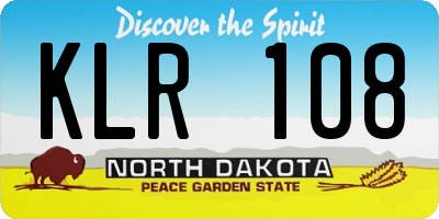 ND license plate KLR108