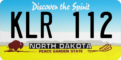 ND license plate KLR112
