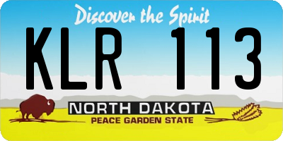 ND license plate KLR113