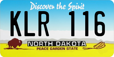 ND license plate KLR116