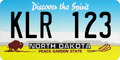 ND license plate KLR123