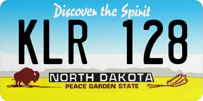 ND license plate KLR128