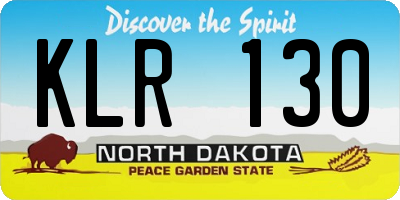 ND license plate KLR130
