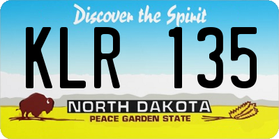 ND license plate KLR135