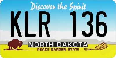 ND license plate KLR136