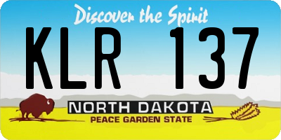 ND license plate KLR137