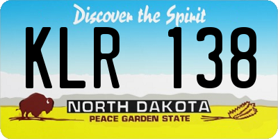 ND license plate KLR138