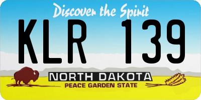 ND license plate KLR139