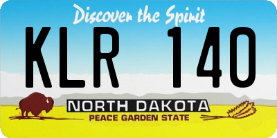 ND license plate KLR140