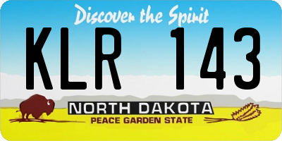 ND license plate KLR143
