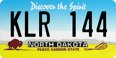 ND license plate KLR144
