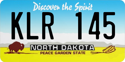 ND license plate KLR145