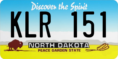 ND license plate KLR151