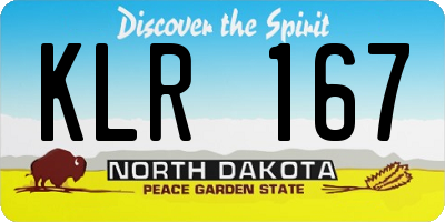 ND license plate KLR167