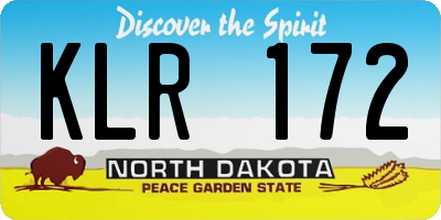 ND license plate KLR172