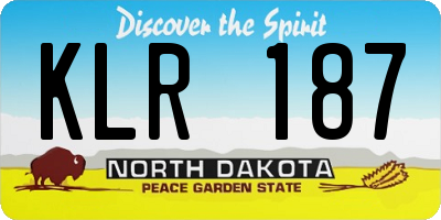 ND license plate KLR187