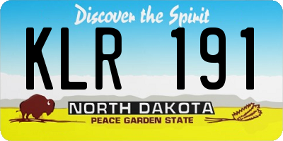 ND license plate KLR191