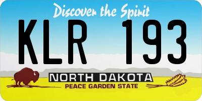 ND license plate KLR193