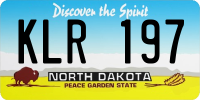 ND license plate KLR197