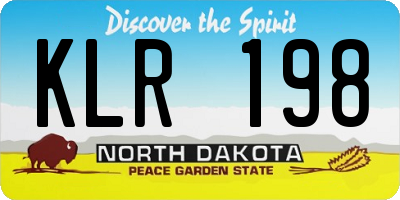 ND license plate KLR198