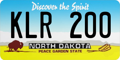 ND license plate KLR200