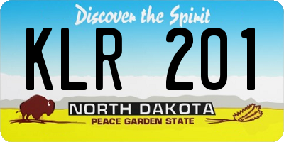 ND license plate KLR201