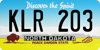 ND license plate KLR203