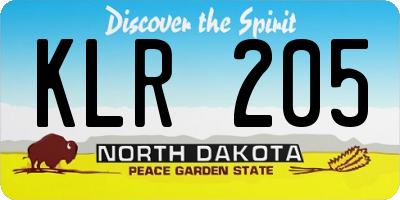 ND license plate KLR205