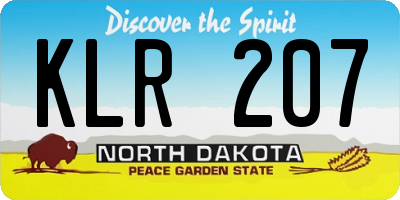 ND license plate KLR207