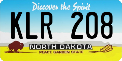 ND license plate KLR208