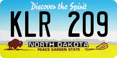 ND license plate KLR209