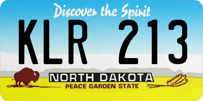 ND license plate KLR213