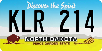 ND license plate KLR214