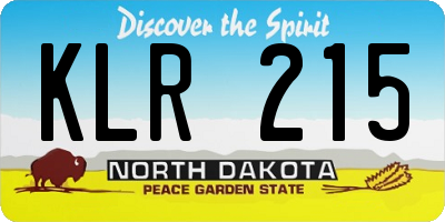 ND license plate KLR215