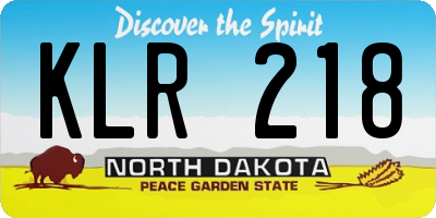 ND license plate KLR218