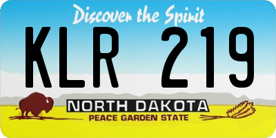 ND license plate KLR219