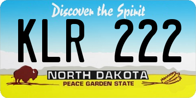 ND license plate KLR222