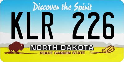 ND license plate KLR226