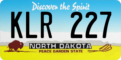 ND license plate KLR227