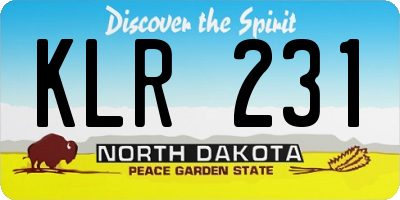 ND license plate KLR231