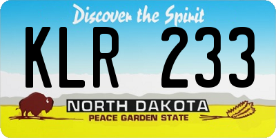 ND license plate KLR233