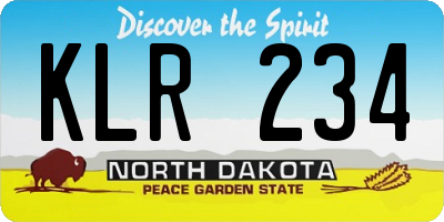 ND license plate KLR234