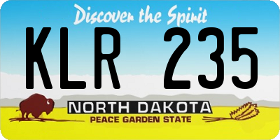 ND license plate KLR235