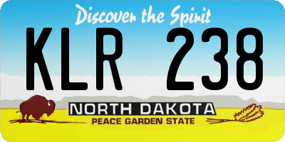 ND license plate KLR238