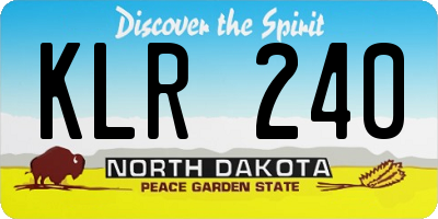 ND license plate KLR240