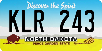 ND license plate KLR243