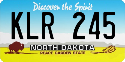 ND license plate KLR245
