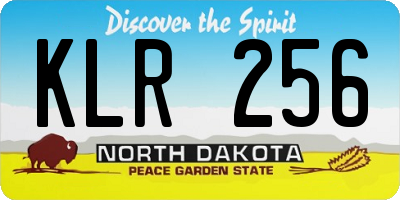 ND license plate KLR256