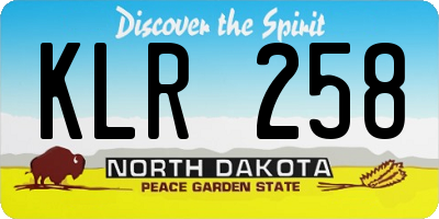 ND license plate KLR258