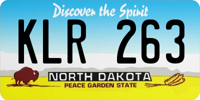 ND license plate KLR263